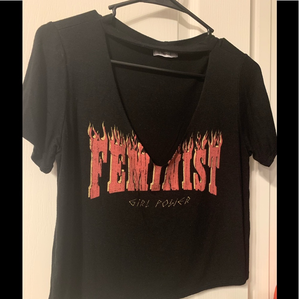 Girl Power : Feminist Movement - Open V Neck